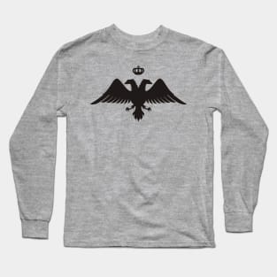 Double Headed Eagle Silhouette with Crown Long Sleeve T-Shirt